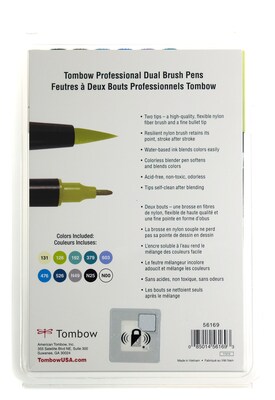 Dual Brush Pen Art Markers, Muted, 10-Pack by Tombow