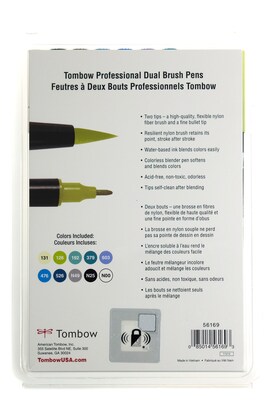 Tombow Dual Brush Landscape Palette Classic Drawing Pens, Assorted, 10/Pack (64468)