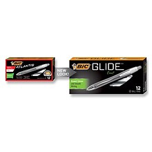 BIC Glide Exact Retractable Ballpoint Pen, Fine Point, Black Ink, Dozen (VCGN11BK)