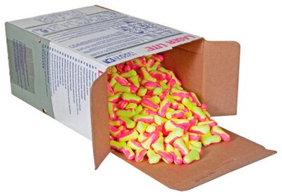 Howard Leight Laser Lite Uncorded Earplugs, Magenta/Yellow, 500/Box (LL-1-D) (LL-1-D)