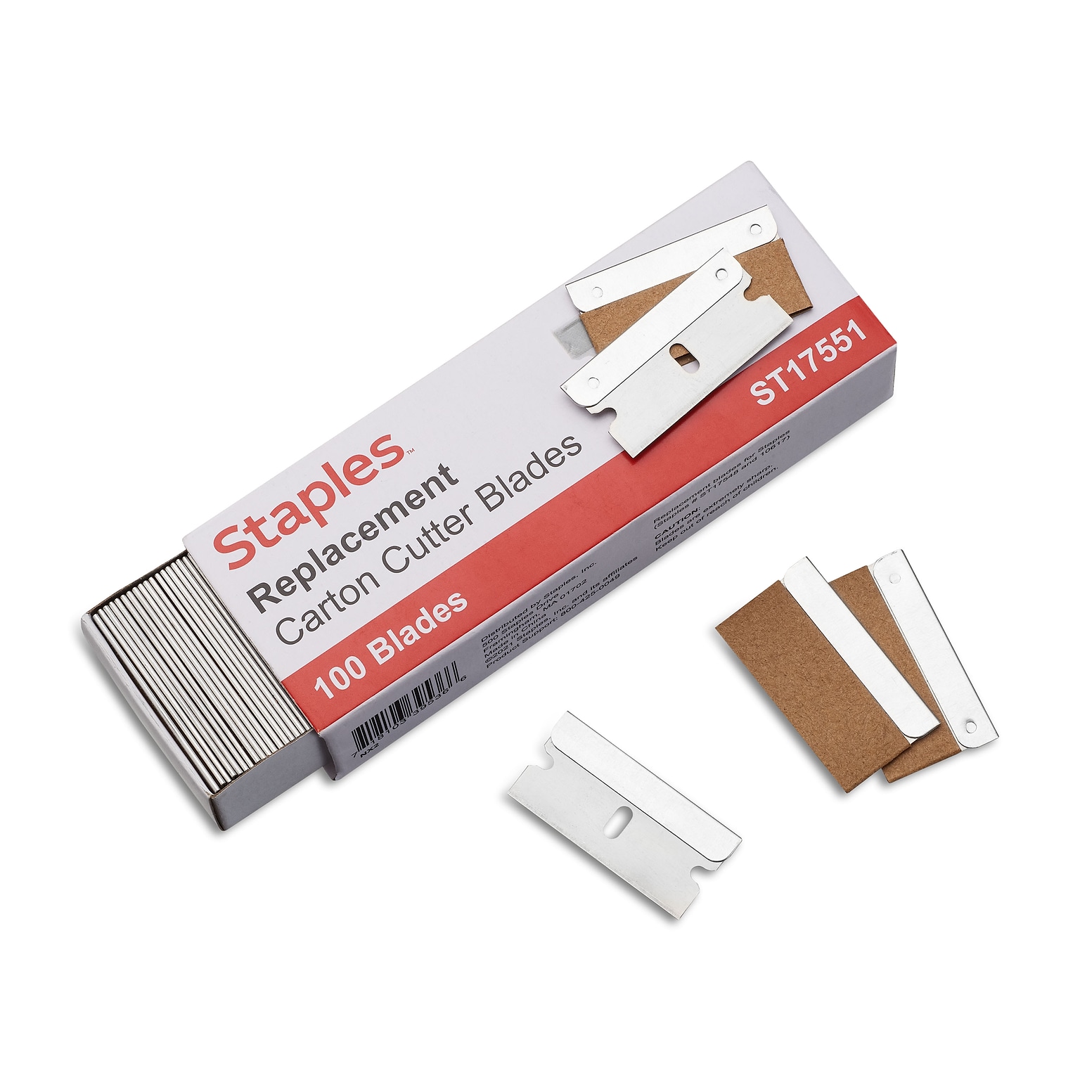 Staples® Replacement Blades For Box Cutter, 100/Pack