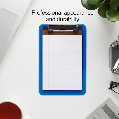 Staples® Plastic Clipboard, Memo Size, Translucent Blue/Translucent Black, 2/Pack (ST21423/21423)