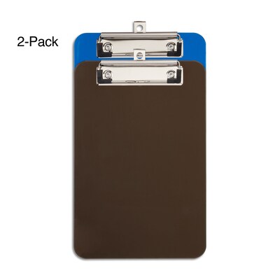 Staples Plastic Clipboards, Memo Size, Translucent Blue/Translucent Black, 2/Pack (21423)