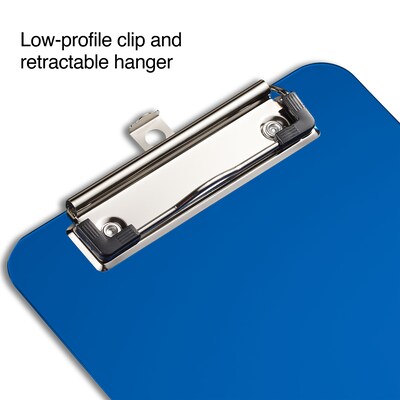 Staples Plastic Clipboards, Memo Size, Translucent Blue/Translucent Black, 2/Pack (21423)