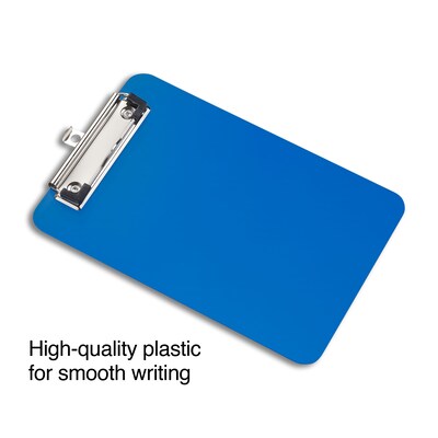 Staples Plastic Clipboards, Memo Size, Translucent Blue/Translucent Black, 2/Pack (21423)