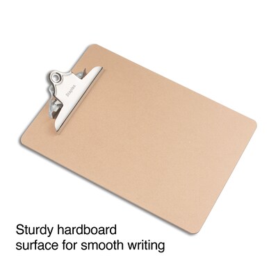 Staples Hardboard Clipboards, Letter Size, Natural Brown, 3/Pack (44291)