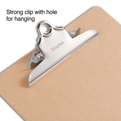 Staples Hardboard Clipboards, Letter Size, Natural Brown, 3/Pack (44291)