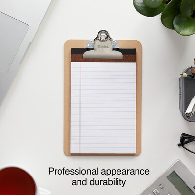 Staples® Hardboard Clipboard, Memo Size, Brown (ST44293-CC)