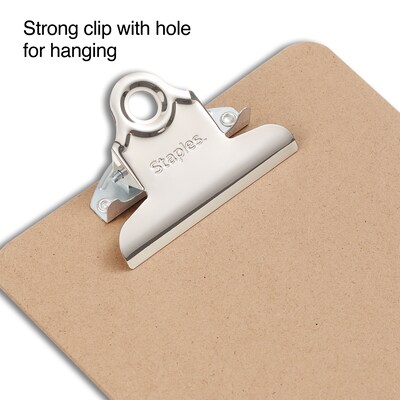 Staples Hardboard Clipboard, Memo Size, Brown (44293)