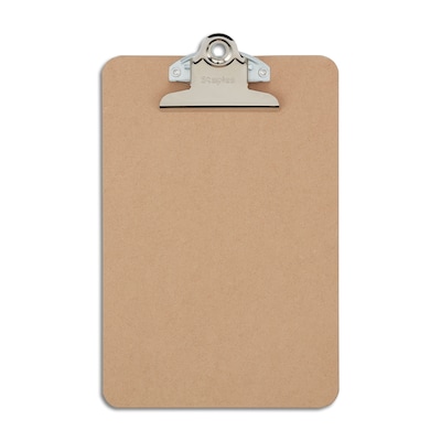 Staples Hardboard Clipboard, Memo Size, Brown (44293)