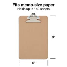 Staples Hardboard Clipboard, Memo Size, Brown (44293)