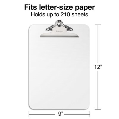 Staples® Plastic Clipboard, Letter Size, 8.8 x 12.4, Clear (10526)