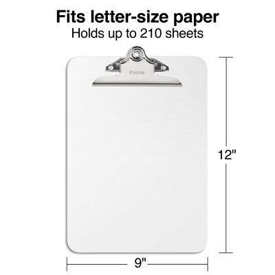 Staples® Plastic Clipboard, Letter Size, 8.8" x 12.4", Clear (10526)