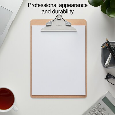 Staples® Hardboard Clipboard, Letter Size, Brown (ST44290)