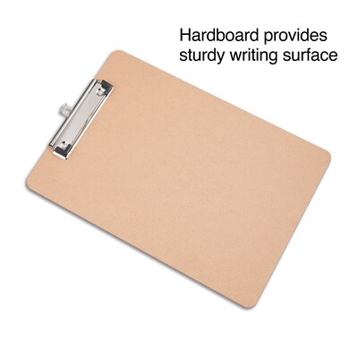 Staples Hardboard Clipboard, Letter Size, Brown (44292)