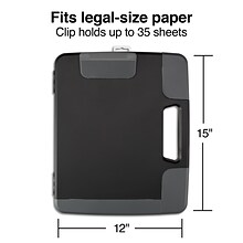 Plastic Storage Clipboard, Letter Size, Black (28541)