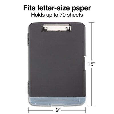 Staples® Plastic Storage Clipboard, Letter Size, Black (ST28543-CC)