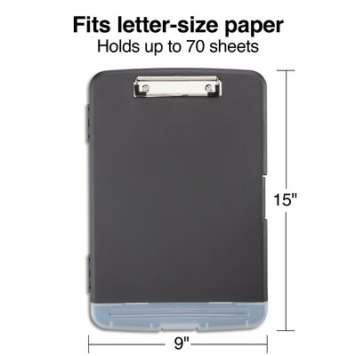 Staples Plastic Storage Clipboard, Letter Size, Black (28543)