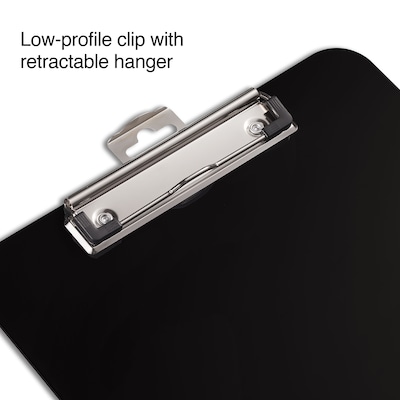 Staples Plastic Clipboards, Letter Size, Black, 6/Pack (23143)