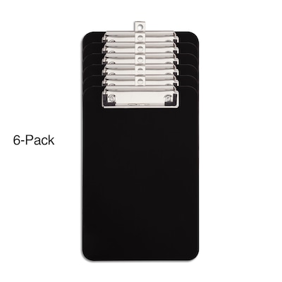 Staples Plastic Clipboards, Letter Size, Black, 6/Pack (23143)