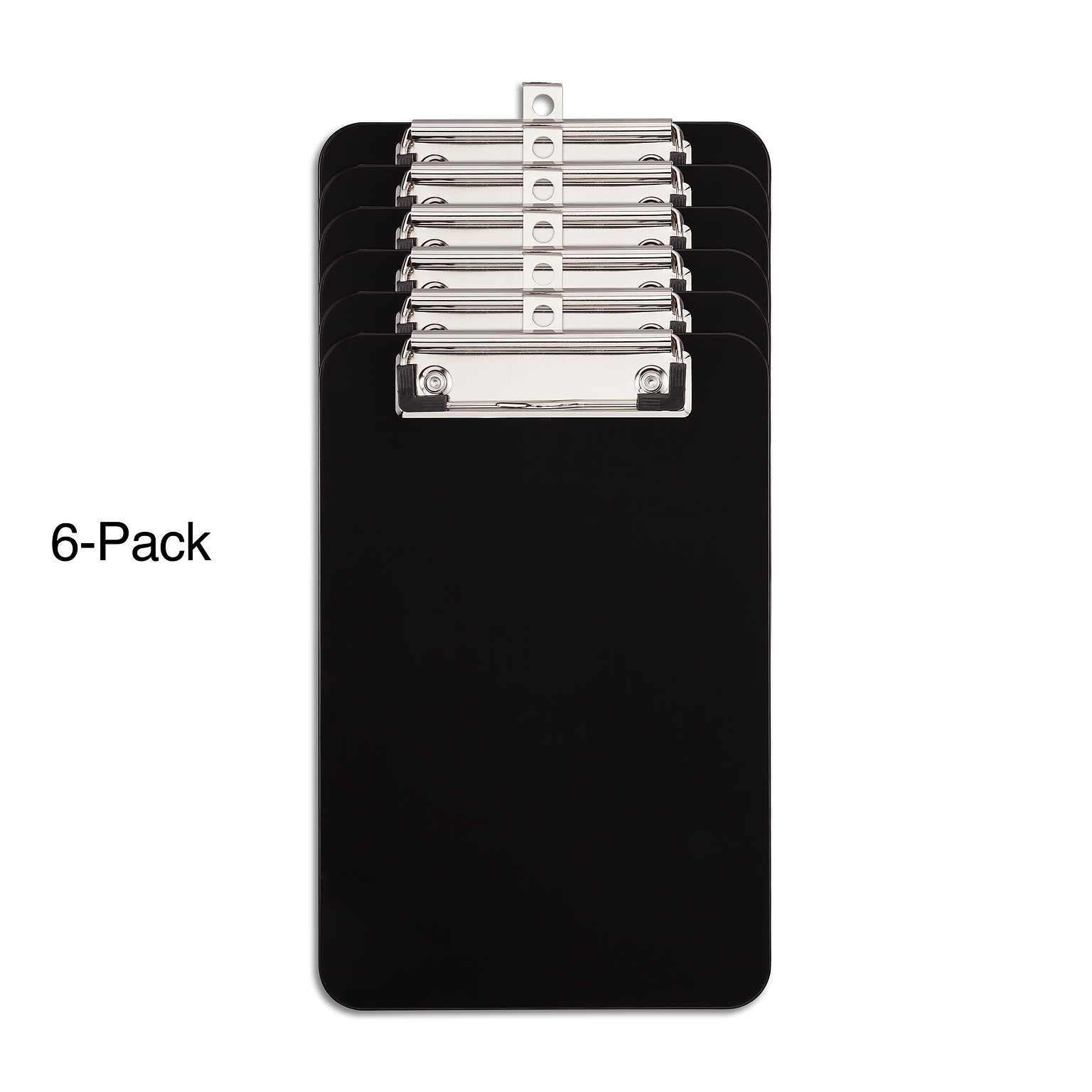 Staples Plastic Clipboards, Letter Size, Black, 6/Pack (23143)