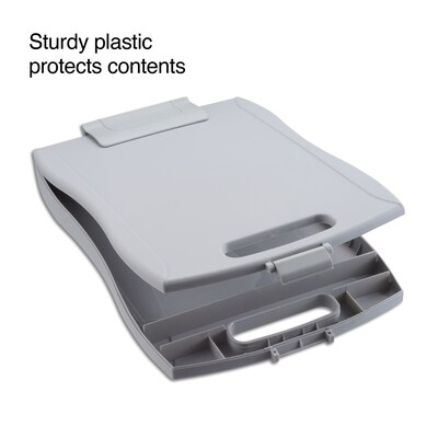 Staples® Plastic Storage Clipboard, Letter Size, 10.5" x 16", Gray (44848)