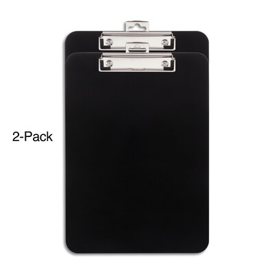 Staples® Plastic Clipboards, Letter Size, 9x 12, Black, 2/Pack (10530)