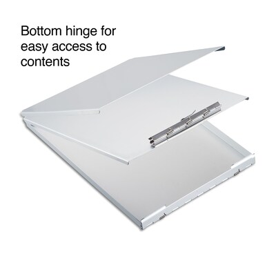 Quill Brand® Aluminum Storage Clipboard, Letter, Silver, 12-3/4" x 9-1/4" x 1-1/8", 1/Pk