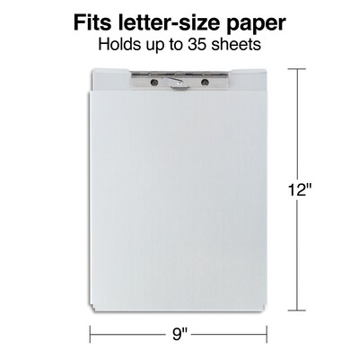 Quill Brand® Aluminum Storage Clipboard, Letter, Silver, 12-3/4 x 9-1/4 x 1-1/8, 1/Pk