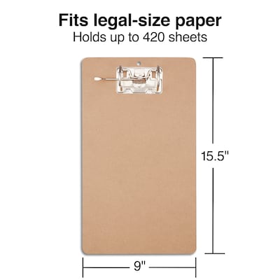 Staples ArchBoard Wood Clipboard, Legal Size, Brown (44295)