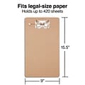 Staples ArchBoard Wood Clipboard, Legal Size, Brown (44295)