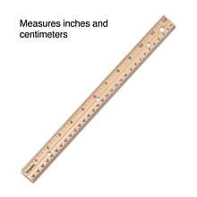 Staples 12 Wooden Imperial/Metric Ruler (51891)