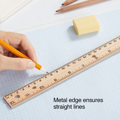 Staples 12 Wooden Imperial/Metric Ruler (51891)