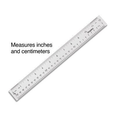 Staples 12 Acrylic Standard Imperial/Metric Scales Ruler, Clear (51882-CC)