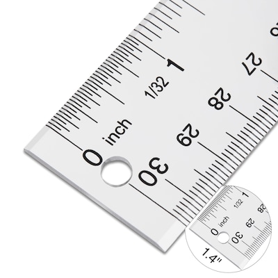 Staples 12" Acrylic Standard Imperial/Metric Scales Ruler, Clear (51882-CC)
