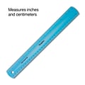 Staples 12 Shatterproof Ruler, Assorted Translucent Colors, Plastic (51883)