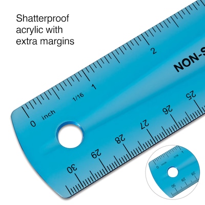 Westcott Shatterproof Plastic Ruler, 6 Inches, Transparent (45016)