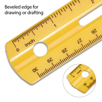 Staples 12" Plastic Ruler, Assorted Colors (51884)