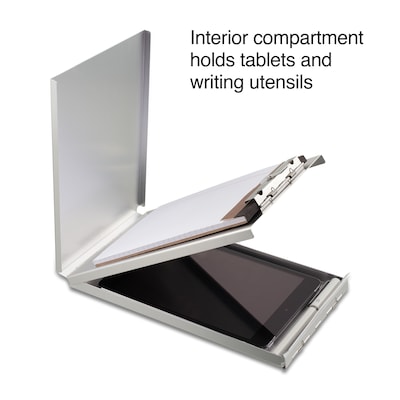 Quill Brand® Aluminum Clipboard, Memo, Silver, 10" x 6-1/4" x 1-1/8", 1/Pk