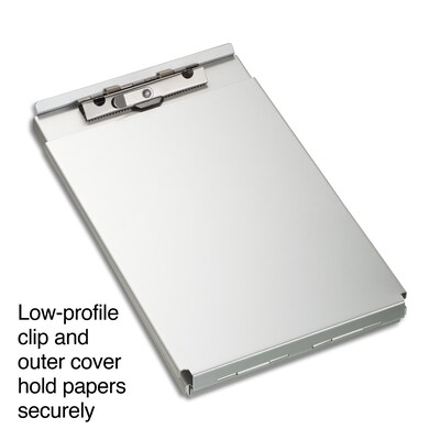 Quill Brand® Aluminum Clipboard, Memo, Silver, 10" x 6-1/4" x 1-1/8", 1/Pk