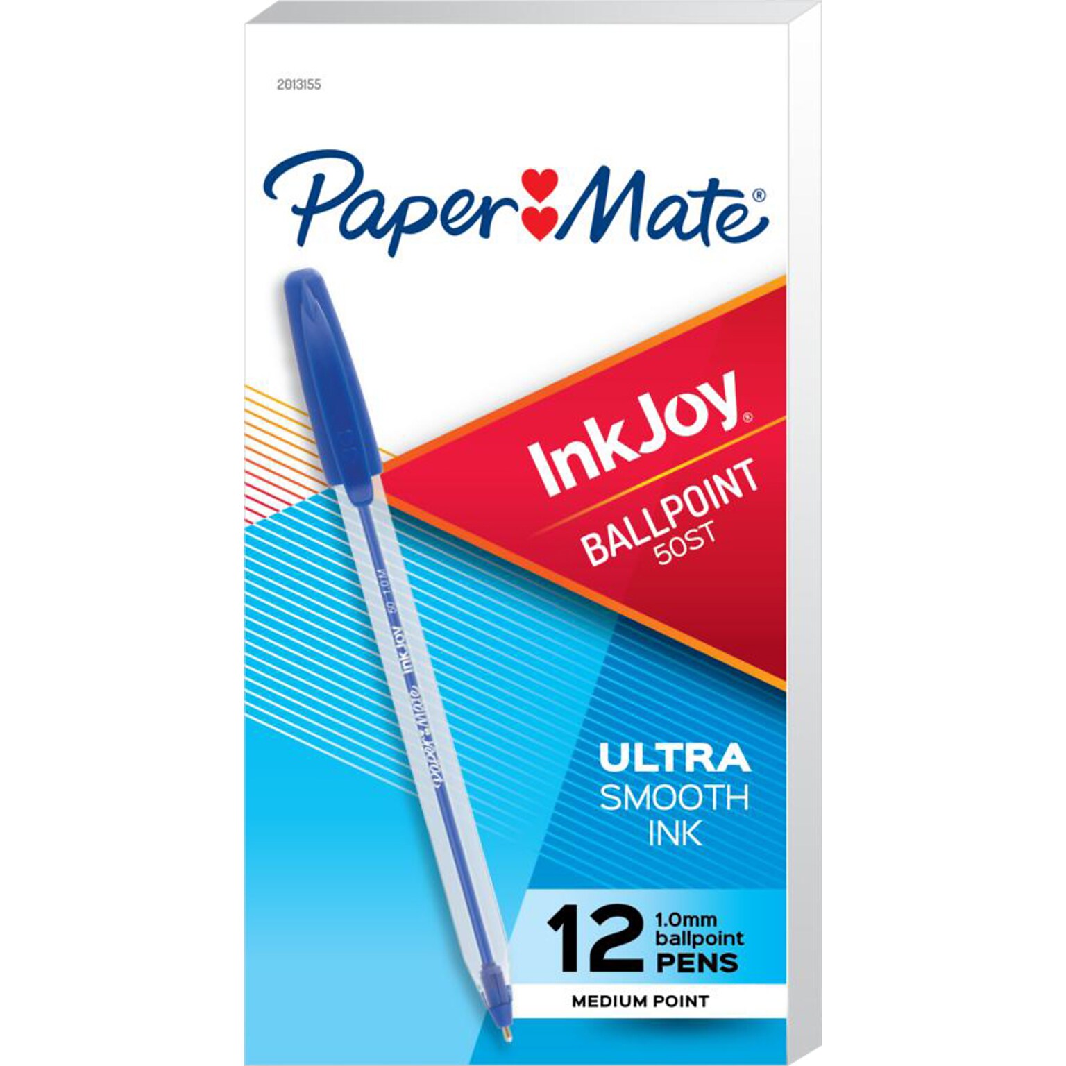 Paper Mate InkJoy 50ST Ballpoint Pen, Medium Point, Blue Ink, Dozen (2013155)