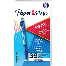 Paper Mate InkJoy 300 RT Retractable Ballpoint Pen, Medium Point, Blue Ink, 36/Pack (2082957)
