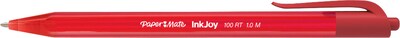 Paper Mate InkJoy 100 Retractable Ballpoint Pen, Medium Point, Red Ink, 12/Pack (1951252)