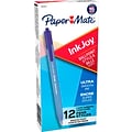 Paper Mate InkJoy 100 RT Retractable Ballpoint Pen, Medium Point, Blue Ink, Dozen (1803473)