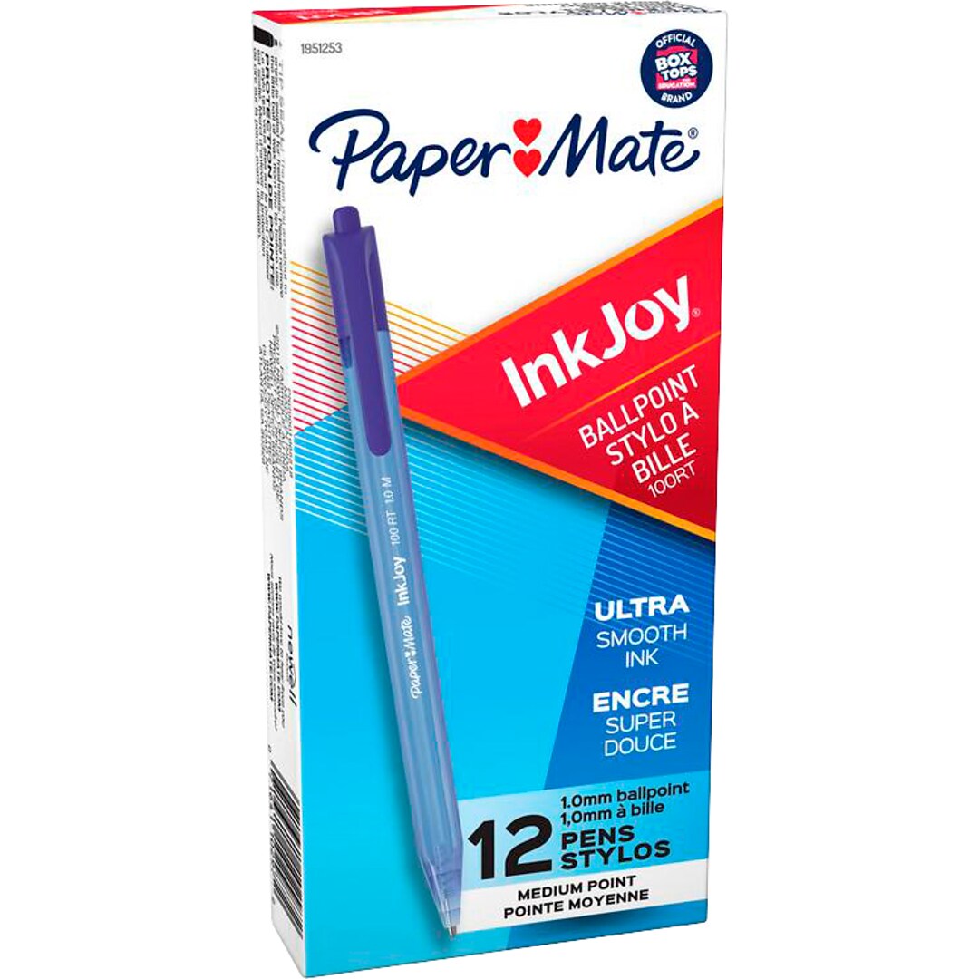 Paper Mate InkJoy 100RT Retractable Pens Medium Point Assorted Ink 8 Pack 