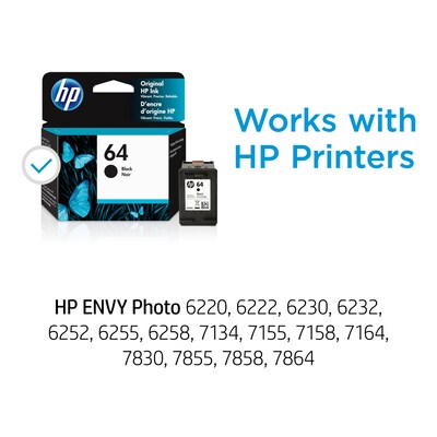 HP 64 Black Standard Yield Ink Cartridge (N9J90AN)