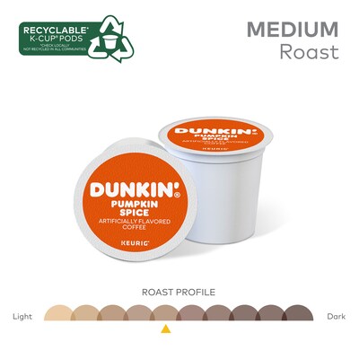 Dunkin Pumpkin Spice Coffee Keurig® K-Cup® Pods, Light Roast, 22/Box (5000202812)