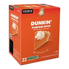 Dunkin Pumpkin Spice Coffee Keurig® K-Cup® Pods, Light Roast, 22/Box (5000202812)