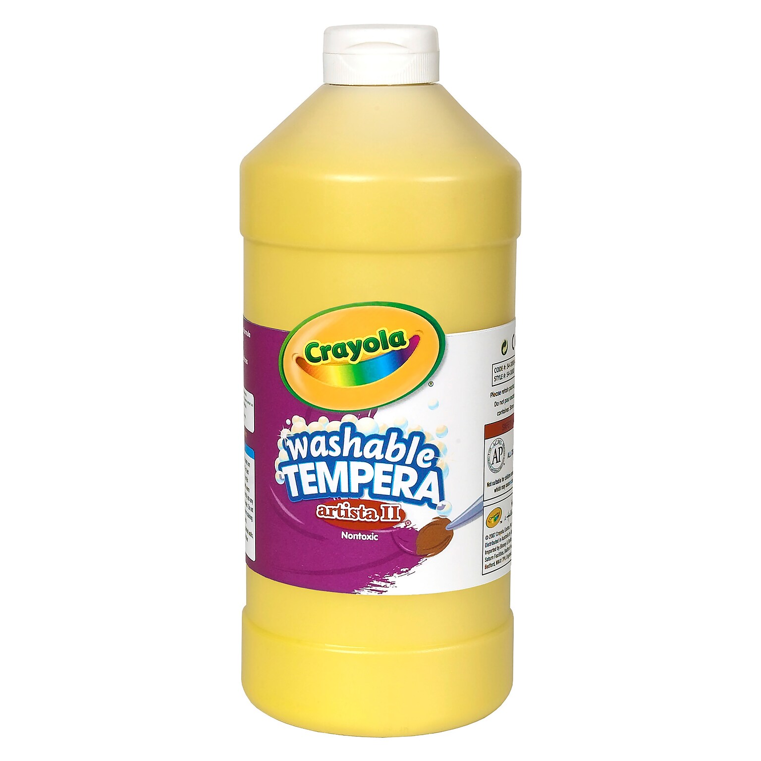 Crayola Artista Ii Liquid Tempera Paint Yellow 32 Oz. [Pack Of 3] (3PK-54-3132-034)