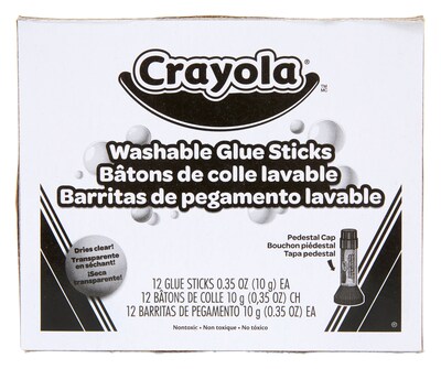 Crayola WashableRemovable Glue Sticks, .29 oz., Blue, 6/Pack (79618-PK36)